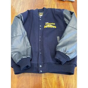 Vintage Dehen Komatsu 28 Varsity Jacket Wool Embroidered Australia XL